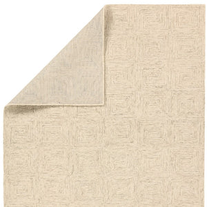Jaipur Living Jaipur Aleric Hand-Tufted Wool Area Rug 12'X15' — Modern Tan/Beige Concentric Rectangles, Plush RUG166135