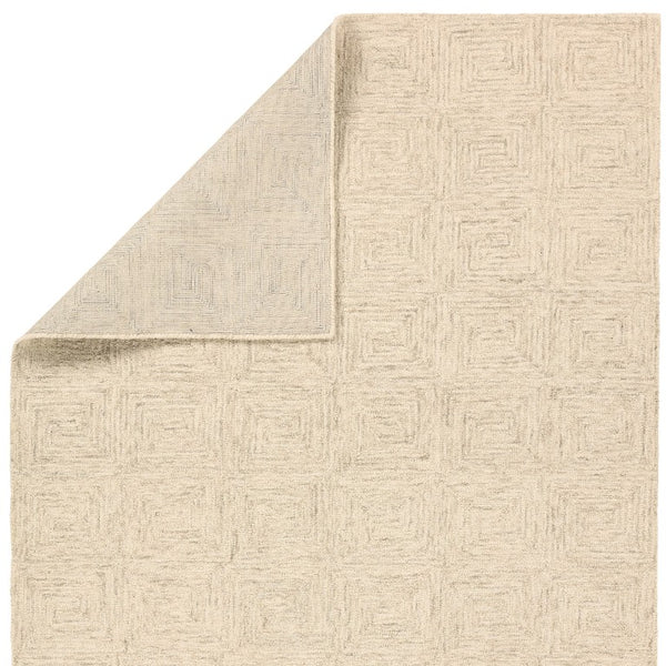 Jaipur Living Jaipur Aleric Hand-Tufted Wool Area Rug 12'X15' — Modern Tan/Beige Concentric Rectangles, Plush RUG166135