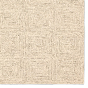 Jaipur Living Jaipur Aleric Hand-Tufted Wool Area Rug 12'X15' — Modern Tan/Beige Concentric Rectangles, Plush RUG166135