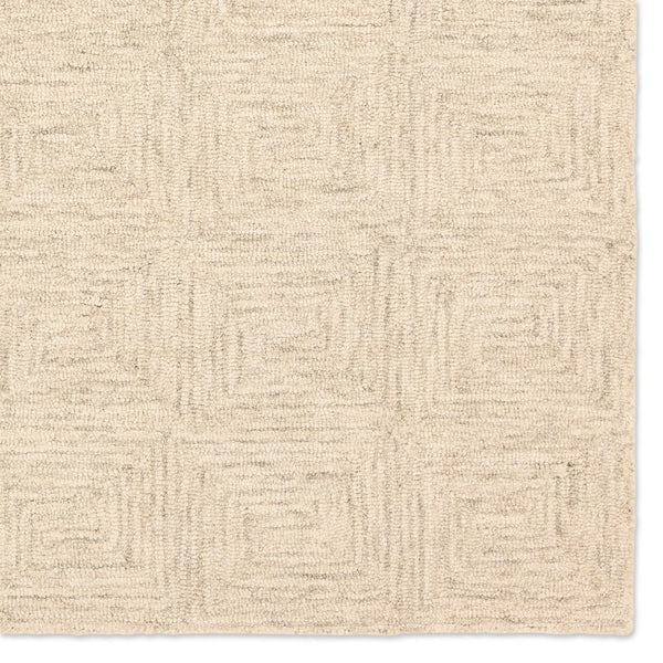 Jaipur Living Jaipur Aleric Hand-Tufted Wool Area Rug 12'X15' — Modern Tan/Beige Concentric Rectangles, Plush RUG166135