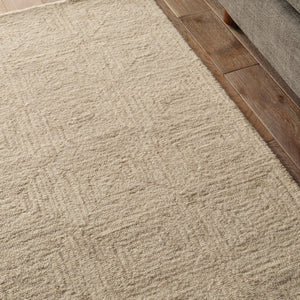 Jaipur Living Jaipur Aleric Hand-Tufted Wool Area Rug 12'X15' — Modern Tan/Beige Concentric Rectangles, Plush RUG166135