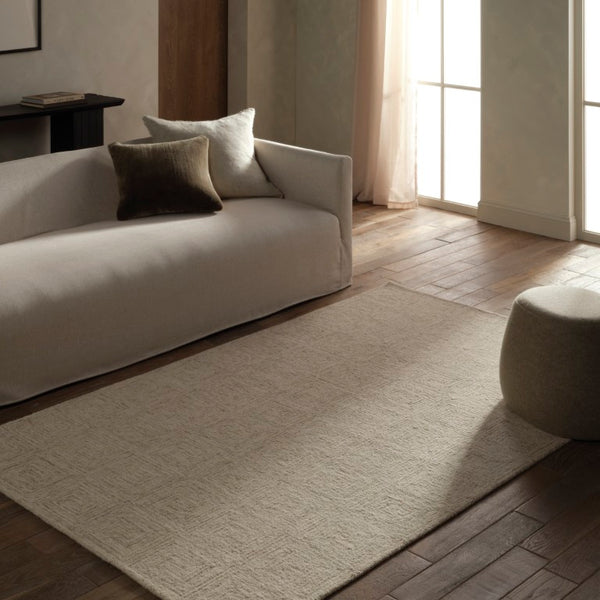 Jaipur Living Jaipur Aleric Hand-Tufted Wool Area Rug 12'X15' — Modern Tan/Beige Concentric Rectangles, Plush RUG166135