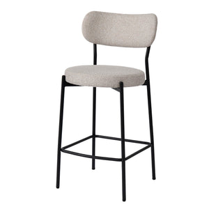 Lh Imports Kai Counter Stool - Elegant Bone White With Durable Metal Frame, Plywood Seat, And Levelers For Comfort Beige,Black Polyester,Foam,Iron,Plywood Kai026-bwh
