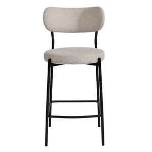 Lh Imports Kai Counter Stool - Elegant Bone White With Durable Metal Frame, Plywood Seat, And Levelers For Comfort Beige,Black Polyester,Foam,Iron,Plywood Kai026-bwh