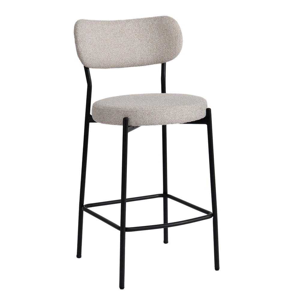 Lh Imports Kai Counter Stool - Elegant Bone White With Durable Metal Frame, Plywood Seat, And Levelers For Comfort Beige,Black Polyester,Foam,Iron,Plywood Kai026-bwh