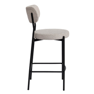 Lh Imports Kai Counter Stool - Elegant Bone White With Durable Metal Frame, Plywood Seat, And Levelers For Comfort Beige,Black Polyester,Foam,Iron,Plywood Kai026-bwh
