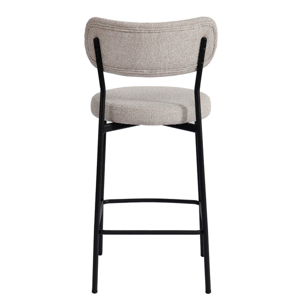 Lh Imports Kai Counter Stool - Elegant Bone White With Durable Metal Frame, Plywood Seat, And Levelers For Comfort Beige,Black Polyester,Foam,Iron,Plywood Kai026-bwh