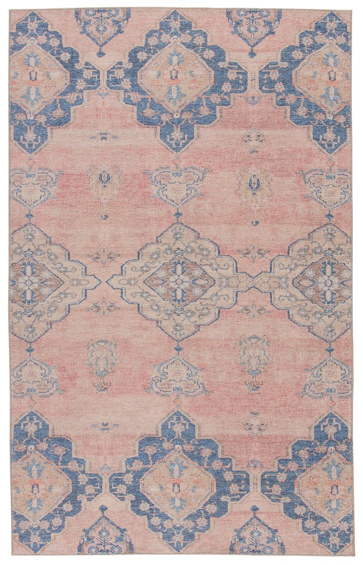 Jaipur Living Kairos Adalee Kar01 Powerloomed Machinemade 100% Polyester Traditional Vintage Look Indoor Rug Pink, Blue 100% Polyester, 80% Polyester 20% Co Rug151750