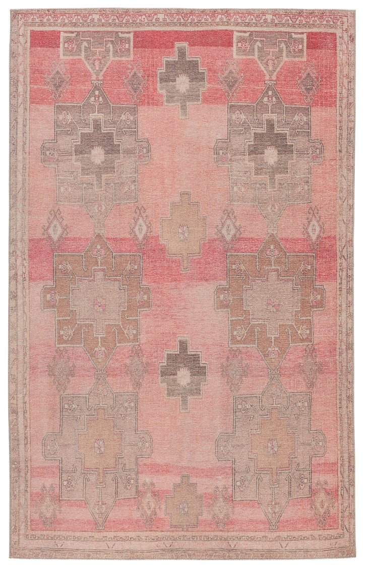 Jaipur Living Kairos Faron Kar05 Powerloomed Machinemade 100% Polyester Vintage Vintage Look Indoor Rug Pink, Brown 100% Polyester, 80% Polyester 20% Co Rug146960