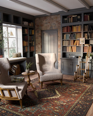 Momeni Karajeh KAJ-1 Hand Woven Traditional Medallion Indoor Rug Red 10' x 14'