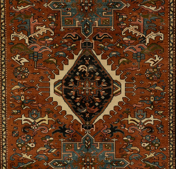 Momeni Karajeh KAJ-1 Hand Woven Traditional Medallion Indoor Rug Red 10' x 14'