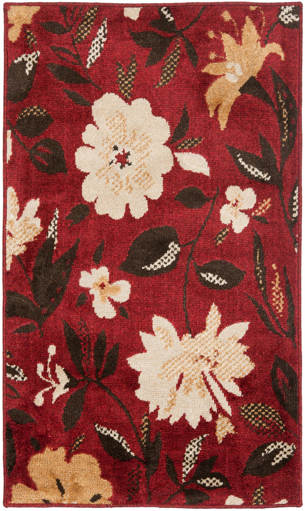 Safavieh Kashmir Exquisite Area Rug – Handcrafted Indian Design With Timeless Floral Pattern For Any Room Red ,Ivory 90% Polyester And 10% Cotton Kas112b-3