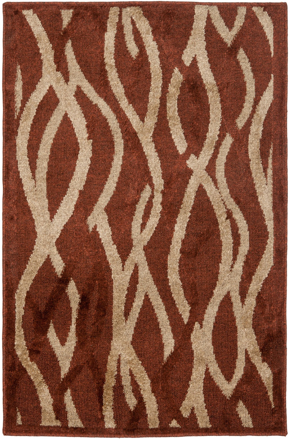 Safavieh Kashmir Elegant Area Rug - Luxurious Power-loomed Design With Warm Earthy Hues For Timeless Style Rust ,Ivory 90% Polyester And 10% Cotton Kas117b-3