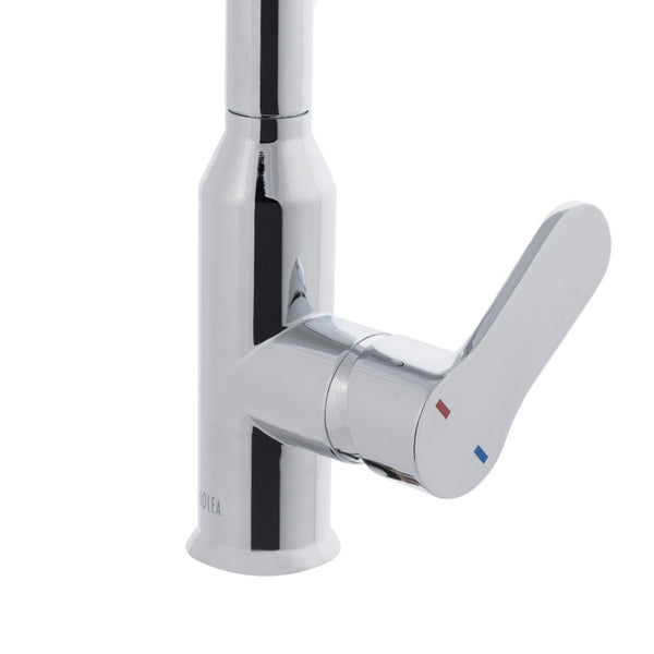 Safavieh EUPHORIA Polished Chrome Single Control Pull-Down Kitchen Faucet for Modern Style & Functionality KCF2560C