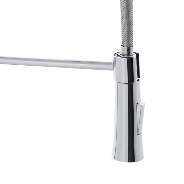 Safavieh EUPHORIA Polished Chrome Single Control Pull-Down Kitchen Faucet for Modern Style & Functionality KCF2560C