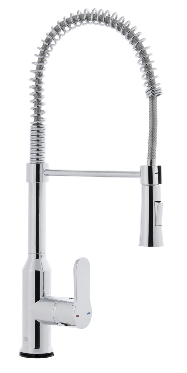 Safavieh EUPHORIA Polished Chrome Single Control Pull-Down Kitchen Faucet for Modern Style & Functionality KCF2560C