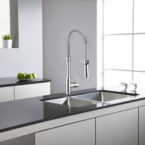 Safavieh EUPHORIA Polished Chrome Single Control Pull-Down Kitchen Faucet for Modern Style & Functionality KCF2560C
