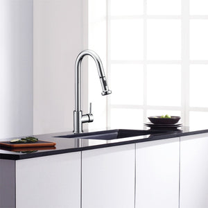 Safavieh ENCHANT Modern Single Control Pull-Down Kitchen Faucet in Chrome – Stylish, Durable & Versatile KCF2564C