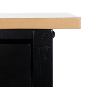 Safavieh Daley Versatile Kitchen Cart With 2 Drawers & 2 Open Shelves For Stylish Storage & Prep Space Natural / Matte Black KCH1402A