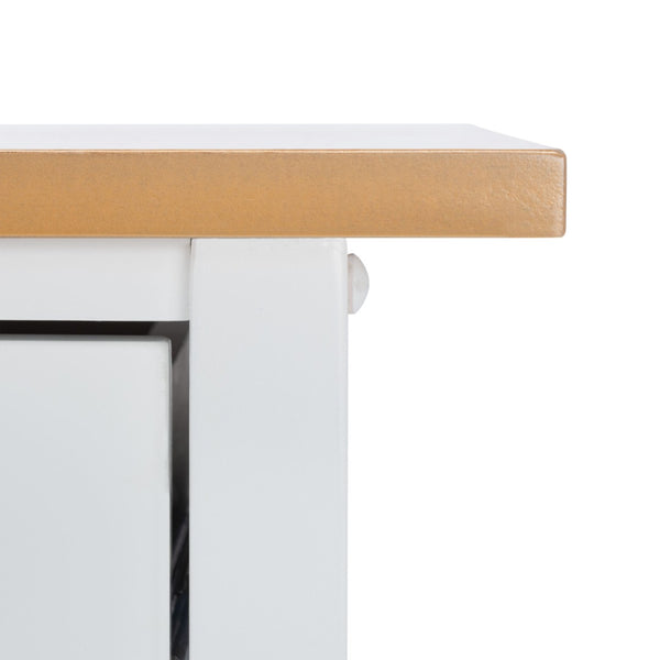 Safavieh Daley Versatile Kitchen Cart With 2 Drawers & 2 Open Shelves For Stylish Storage & Prep Space Natural / White KCH1402B