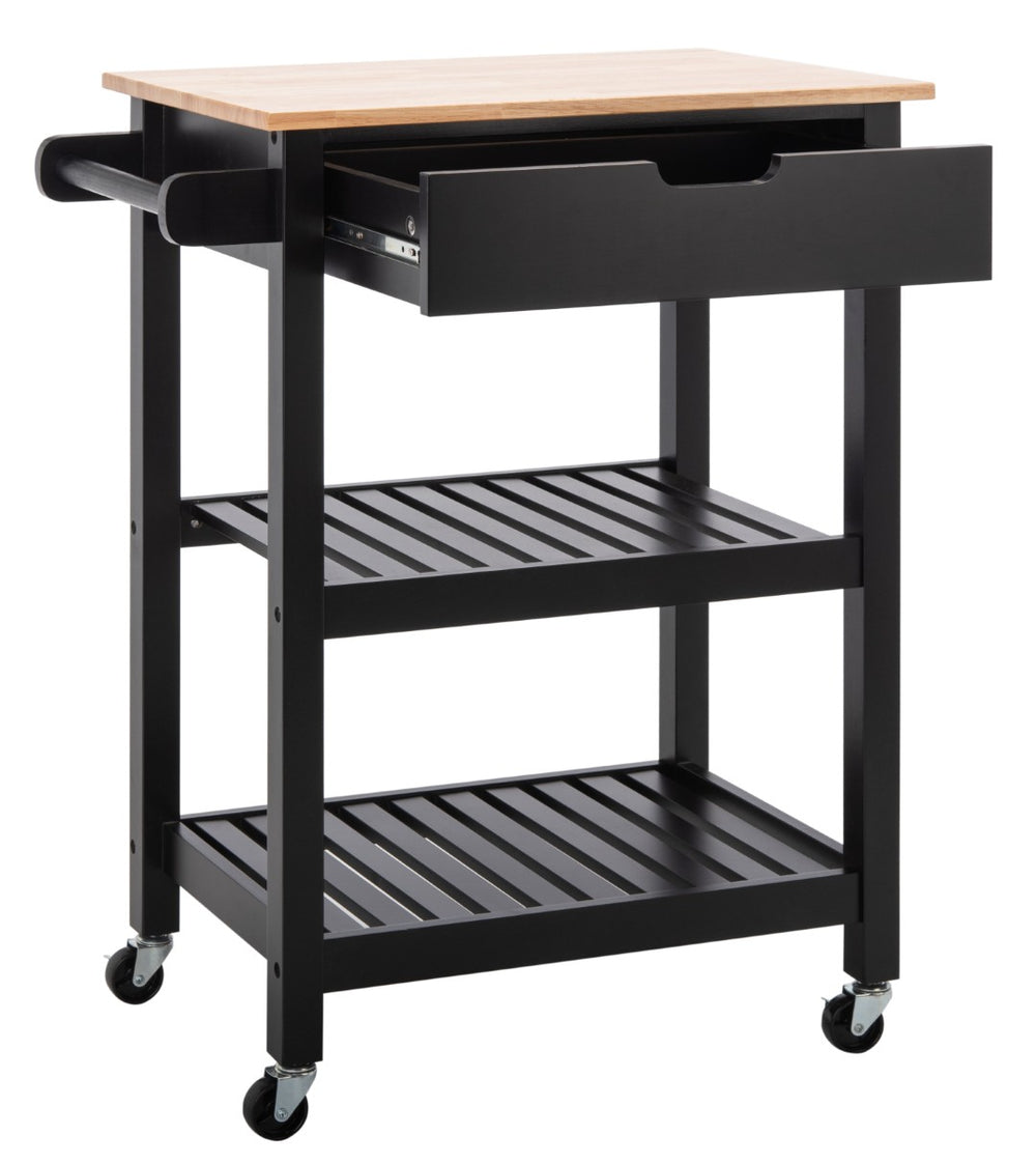 Safavieh O'Neill Kitchen Cart - 1 Drawer & 2 Shelves, Stylish Storage Solution For Small Spaces & Prep Areas KCH8700A