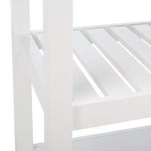 Safavieh Locklyn Versatile Kitchen Cart With Storage Drawers, Open Shelves, And Classic Farmhouse Style White / Natural KCH8703B