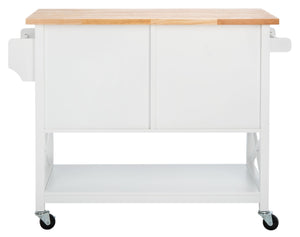 Safavieh Kesler 2-Door Kitchen Cart With Open Shelf – Stylish Storage & Prep Space For Every Home Chef KCH8705A