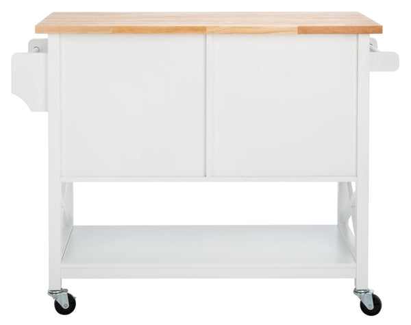 Safavieh Kesler 2-Door Kitchen Cart With Open Shelf – Stylish Storage & Prep Space For Every Home Chef KCH8705A