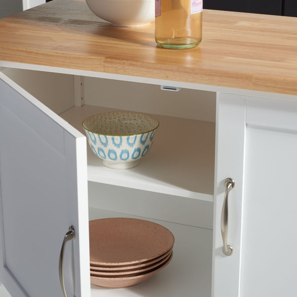 Safavieh Kesler 2-Door Kitchen Cart With Open Shelf – Stylish Storage & Prep Space For Every Home Chef KCH8705A