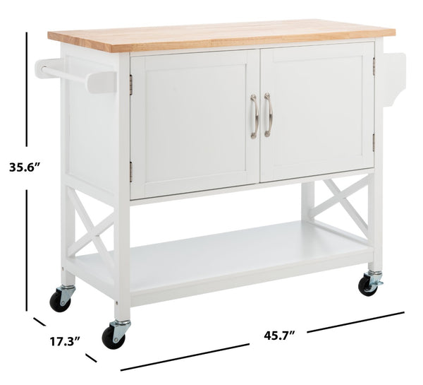 Safavieh Kesler 2-Door Kitchen Cart With Open Shelf – Stylish Storage & Prep Space For Every Home Chef KCH8705A