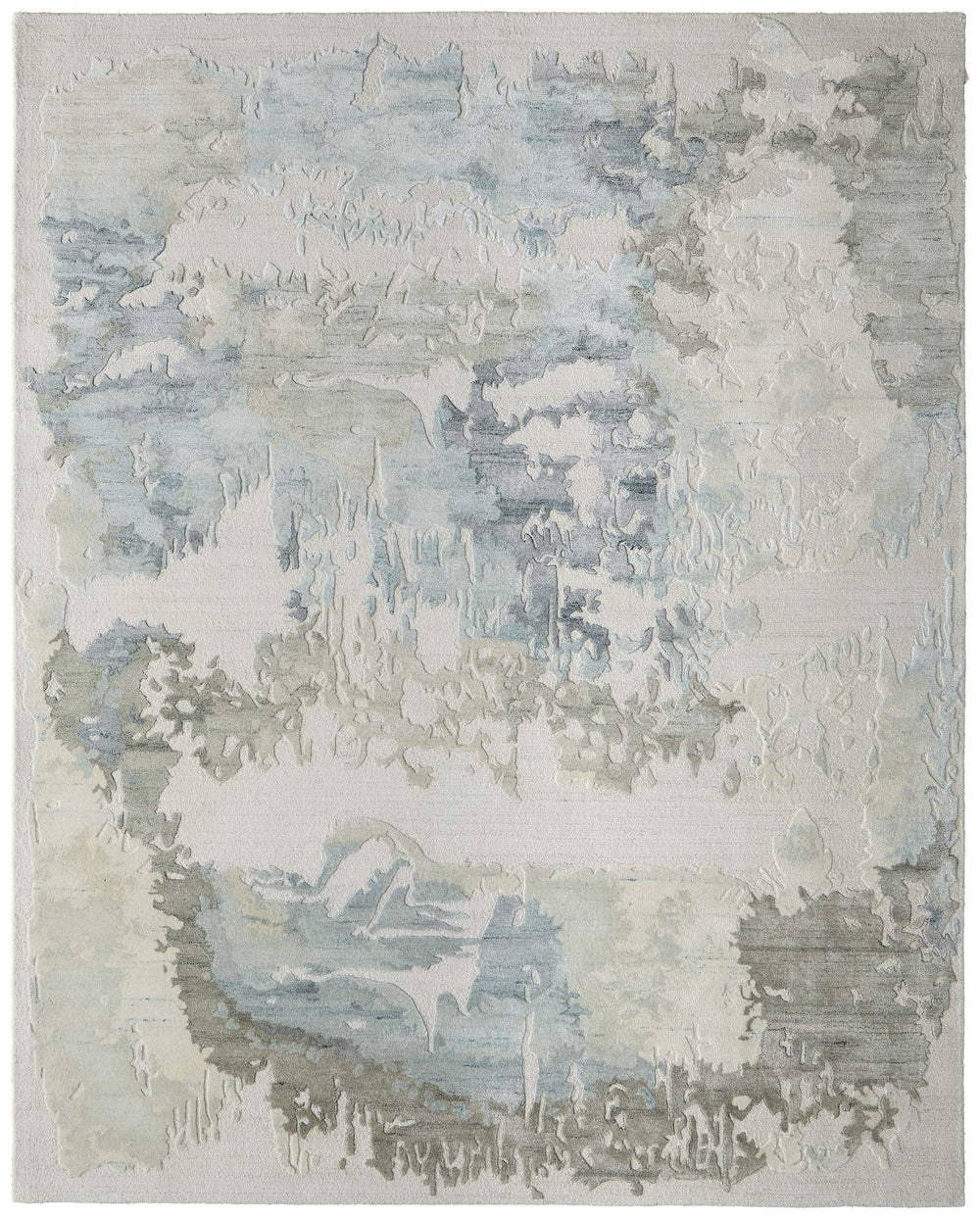 Feizy Rugs Kendall Hand-Tufted Abstract Area Rug with Cut and Loop Pile for Modern Living 5' x 8' KDL8A62FBLUGRYE10