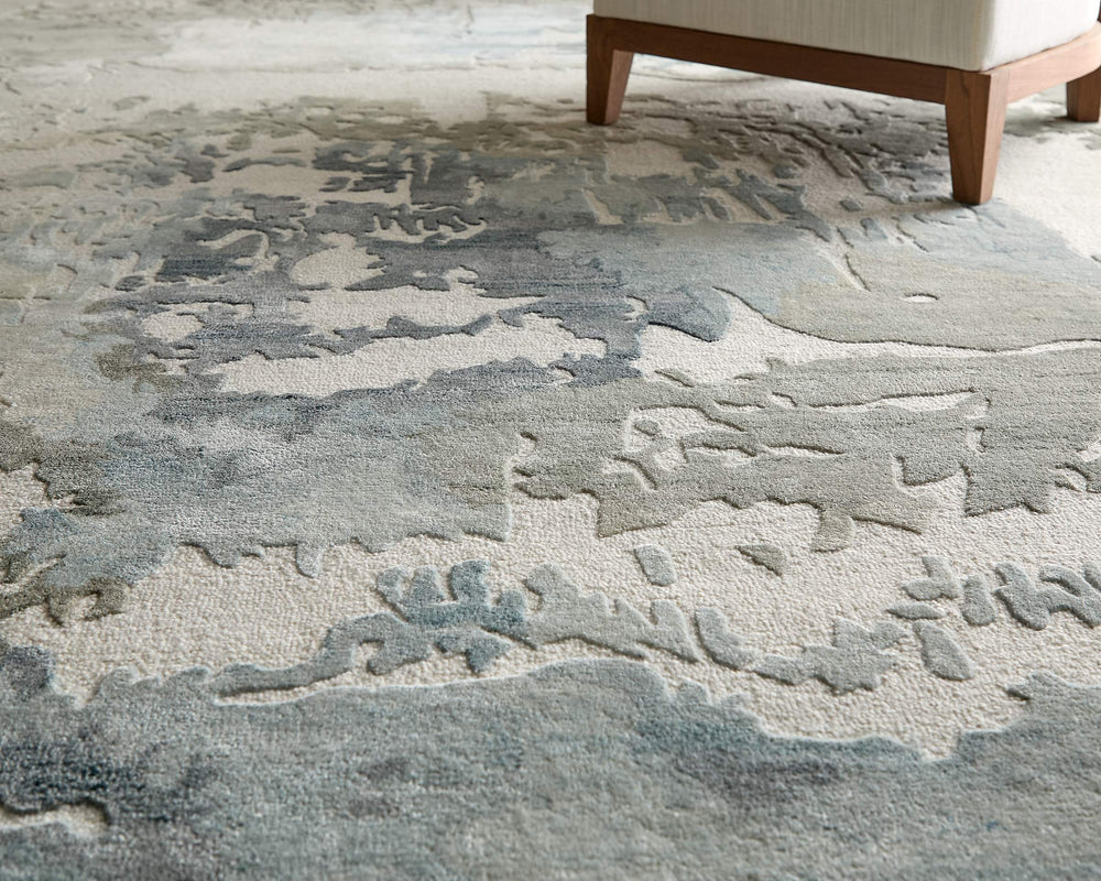 Feizy Rugs Kendall Hand-Tufted Abstract Area Rug with Cut and Loop Pile for Modern Living 5' x 8' KDL8A62FBLUGRYE10
