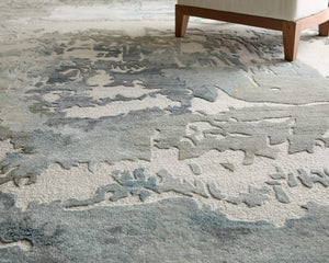 Feizy Rugs Kendall Hand-Tufted Abstract Area Rug with Cut and Loop Pile for Modern Living 5' x 8' KDL8A62FBLUGRYE10