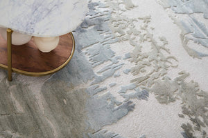 Feizy Rugs Kendall Hand-Tufted Abstract Area Rug with Cut and Loop Pile for Modern Living 5' x 8' KDL8A62FBLUGRYE10