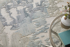 Feizy Rugs Kendall Hand-Tufted Abstract Area Rug with Cut and Loop Pile for Modern Living 5' x 8' KDL8A62FBLUGRYE10