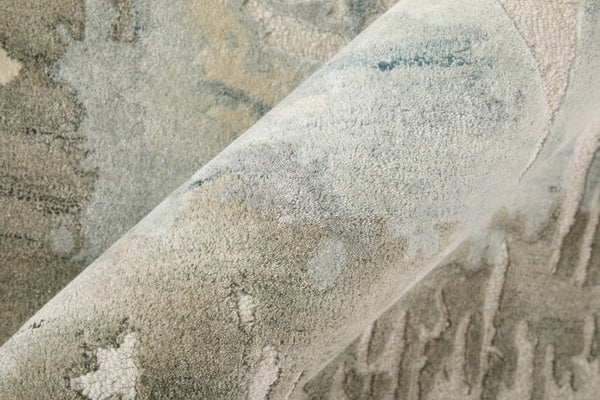 Feizy Rugs Kendall Hand-Tufted Abstract Area Rug with Cut and Loop Pile for Modern Living 5' x 8' KDL8A62FBLUGRYE10
