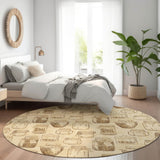Dalyn Rugs Kendall KE18 Machine Made 100% Polyester Kitchen Rug Parchment 8' x 8' KE18PC8RO