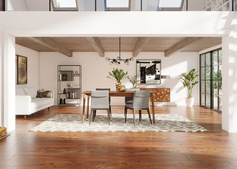 Lh Imports Kenzo Dining Table – Solid Acacia Wood With Retro Angled Legs, Perfect For Family Gatherings Brown Full Product In Acacia Wood Ken011-brn