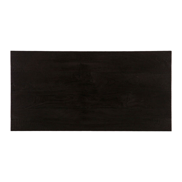 Lh Imports Kenzo Dining Table – Stylish Solid Acacia Wood With Retro Angled Legs, Perfect For Four Guests Black Mango Ken012-blk