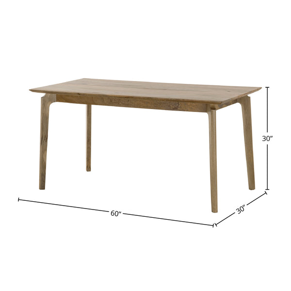 Lh Imports Kenzo Dining Table – Stylish Solid Acacia Wood With Retro Angled Legs, Perfect For Four Guests Brown Mango Ken012-ntr