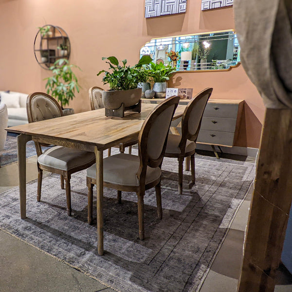 Lh Imports Kenzo Dining Table – Stylish Solid Acacia Wood With Retro Angled Legs, Perfect For Four Guests Brown Mango Ken012-ntr