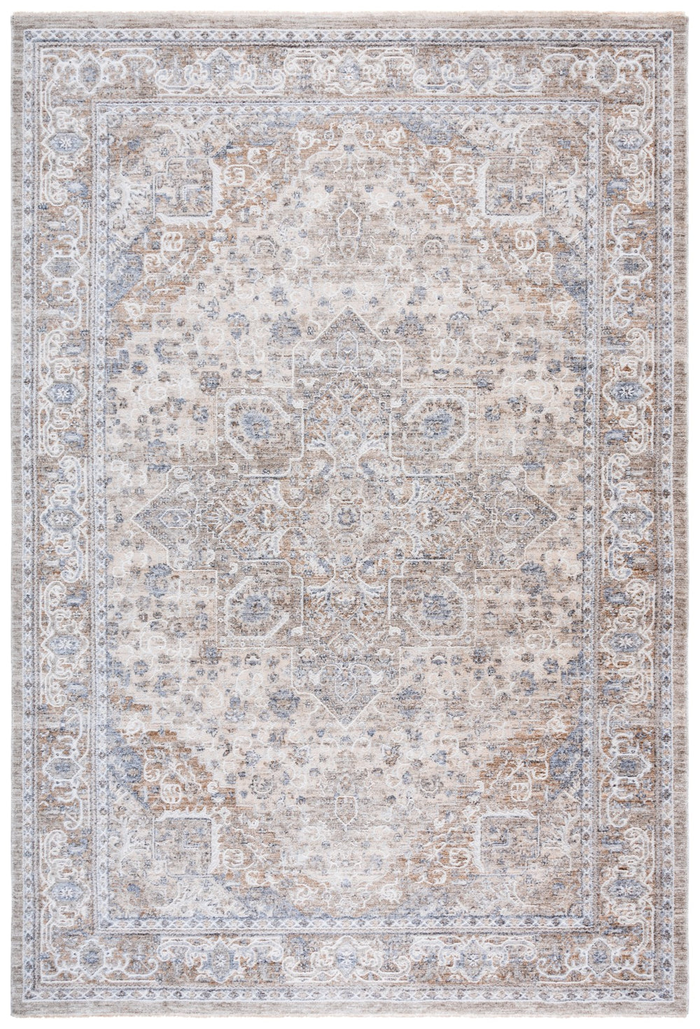 Safavieh Kendal Elegant Hallway Rug In Transitional Style – Stylish, Durable Design For Any Decor Theme Grey ,Ivory Beige 82% Polyester  18% Cotton Ken800f-7r