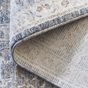 Safavieh Kendal Plush 2X8 Runner In Dark Grey & Ivory Beige — 3/8" Low Pile, Power-Loomed Turkey, Stain-Resistant Blend KEN802H-28