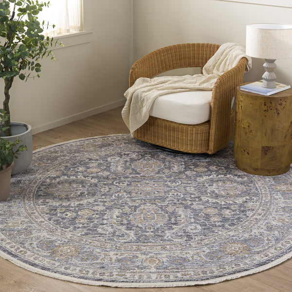 Safavieh Kendal Plush 2X8 Runner In Dark Grey & Ivory Beige — 3/8" Low Pile, Power-Loomed Turkey, Stain-Resistant Blend KEN802H-28