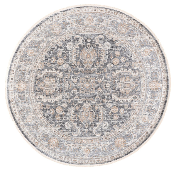 Safavieh Kendal Plush 2X8 Runner In Dark Grey & Ivory Beige — 3/8" Low Pile, Power-Loomed Turkey, Stain-Resistant Blend KEN802H-28