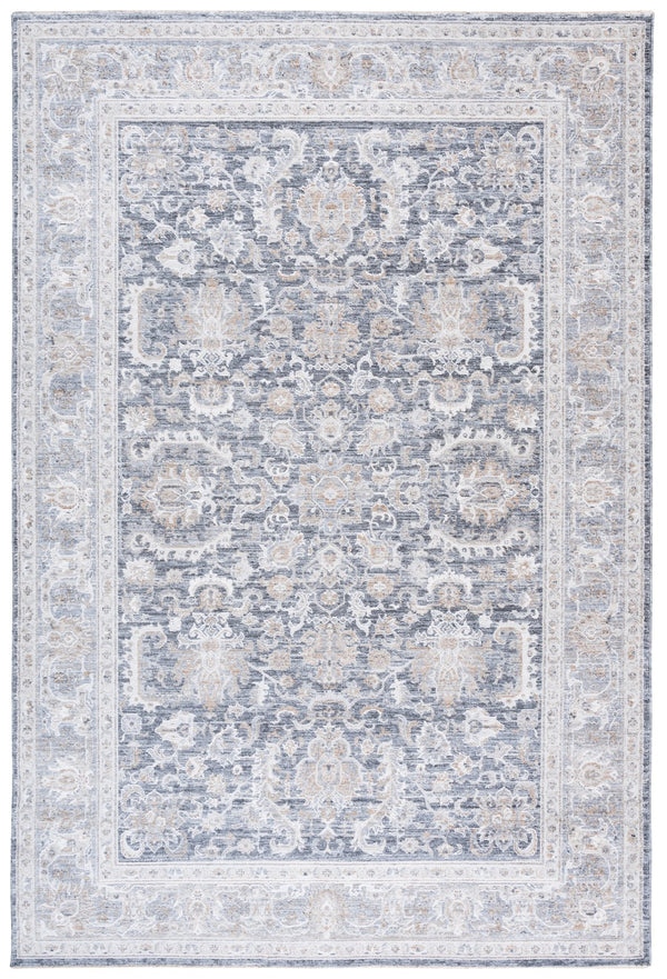 Safavieh Kendal Plush 2X8 Runner In Dark Grey & Ivory Beige — 3/8" Low Pile, Power-Loomed Turkey, Stain-Resistant Blend KEN802H-28