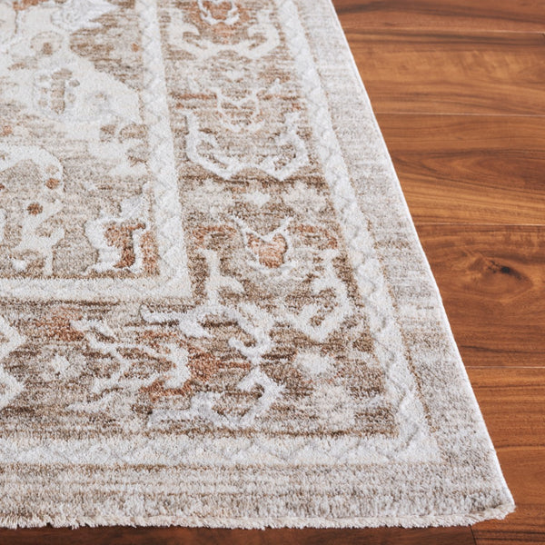 Safavieh Kendal Elegant Transitional Area Rug, Exquisite Turkish Design For Hallways, Adds Warmth & Charm Ivory ,Rust Beige 82% Polyester  18% Cotton Ken804a-5