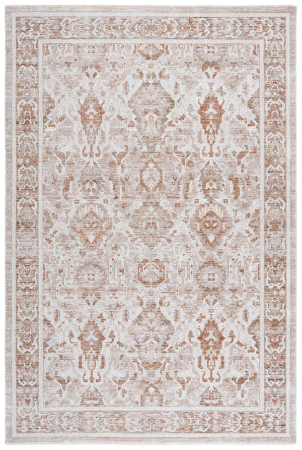 Safavieh Kendal Elegant Transitional Area Rug, Exquisite Turkish Design For Hallways, Adds Warmth & Charm Ivory ,Rust Beige 82% Polyester  18% Cotton Ken804a-5