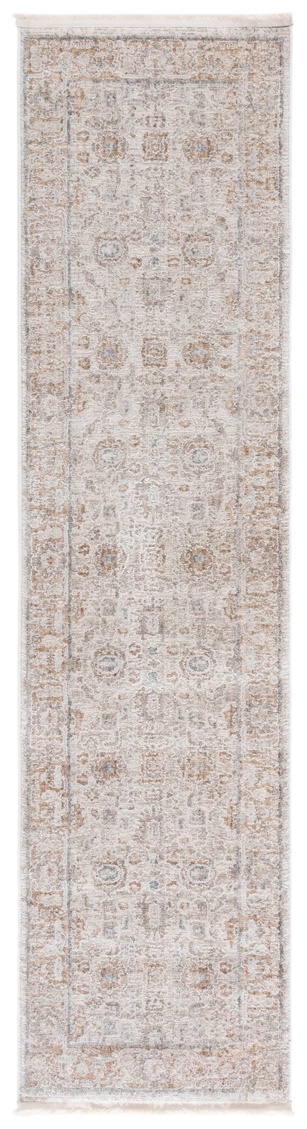 Safavieh Kendal Transitional 2'X8' Runner In Beige & Grey-Brown — Low-Profile 3/8" Pile, Durable Power-Loomed Turkish Rug KEN806B-28