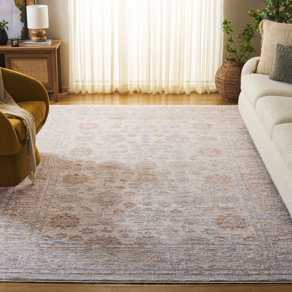 Safavieh Kendal Elegant Transitional Area Rug For Living Room Or Bedroom – Soft, Durable, And Stylish Design Beige ,Grey Brown 82% Polyester  18% Cotton Ken806b-7r